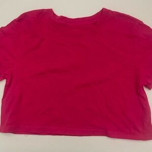 BDG Hot Pink Cropped Short Sleeve Shirt Size Small